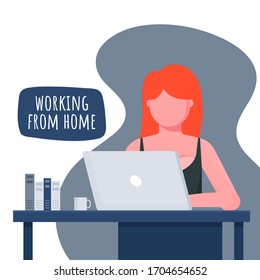 Working from home in quarantine. Vector Illustrations of Working at Home Concept. People at Home.