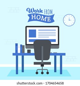 Working from home in quarantine. Vector Illustrations of Working at Home Concept. People at Home.