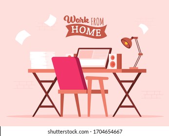 Arbeiten von zu Hause in Quarantäne. Vektorgrafiken der Arbeit bei Home Concept. Leute zu Hause.