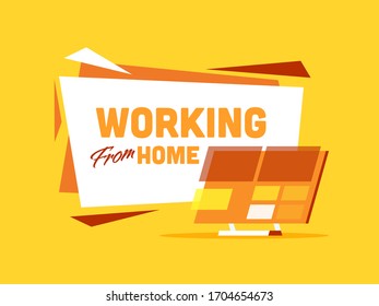 Working from home in quarantine. Vector Illustrations of Working at Home Concept. People at Home.