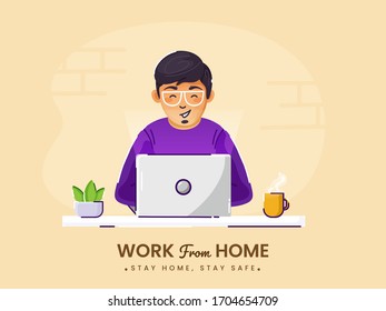 Arbeiten von zu Hause in Quarantäne. Vektorgrafiken der Arbeit bei Home Concept. Leute zu Hause.