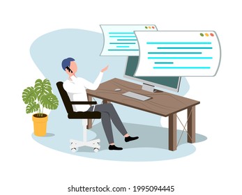 Freelancer arbeiten von zu Hause aus an entspannter Stelle, die zu Hause am Computer arbeiten. Konzept der Skriptcodierung und -programmierung