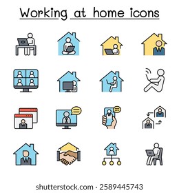 Working at home  set color line style