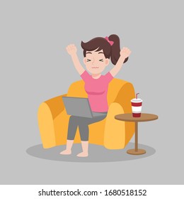 Working from home, Stay home stay safe. Social Distancing, People keeping distance for decrease infection risk and disease for prevent virus Covid-19.Corona virus. Health care concept.