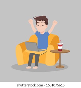 Working from home, Stay home stay safe. Social Distancing, People keeping distance for decrease infection risk and disease for prevent virus Covid-19.Corona virus. Health care concept.