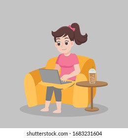 Working from home, Stay home stay safe. Social Distancing, People keeping distance for decrease infection risk and disease for prevent virus Covid-19.Corona virus. Health care concept.