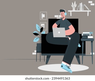 trabajo desde el diseño de vectores domésticos