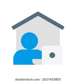 Working At Home Vector for Freelance Lifestyle. Laptop desk illustration, remote career concept, digital job setting.