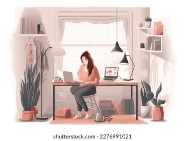 Working From Home WFH Concept Vector Illustration