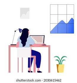 Working at home,Young people,Woman and man freeLancers working on laptop and computer at home.Employees working from home.Flat Style concept of the freelancing comfortable work in home working.