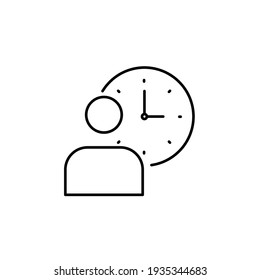 working hour icon vector illustration. business line icon style. isolated on white background