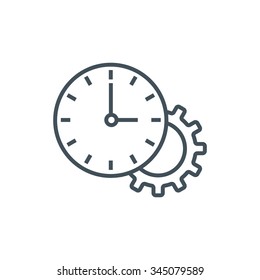 Working hours, clock icon suitable for info graphics, websites and print media. Colorful vector, flat icon, clip art.