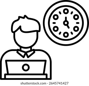 Design de ícone de estilo preenchido de horário de trabalho