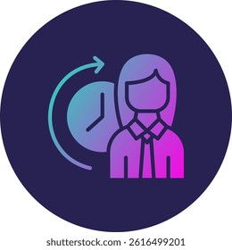 Working hours Glyph Circle Gradient Icon