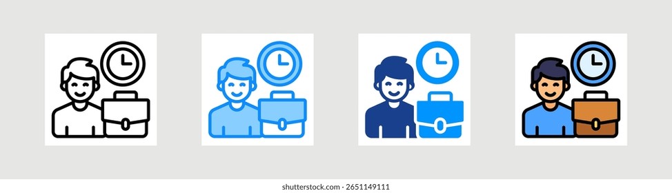 Horas de trabajo Icon Colección Set Estilo múltiple