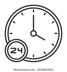 Working hours icon, co-working symbol outline icon, editable vector illustration and transparent graphic element. Isolated on white background