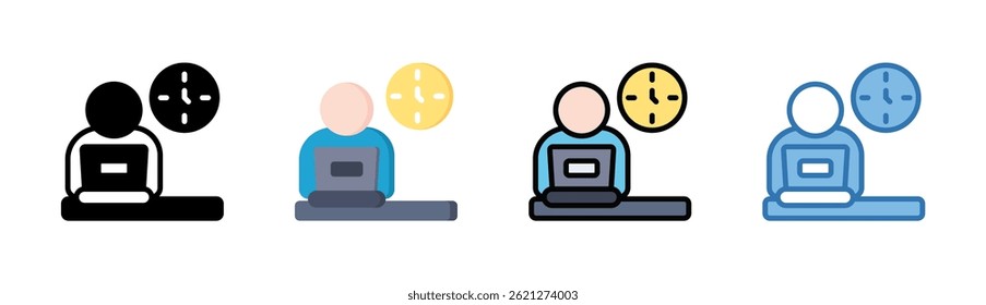 Working Hours Icon Element For Design