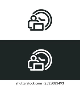 Working hours icon isolated on white background. Vector illustrations are made with vector-based software, not AI generated results.