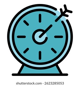 Working hours icon. Outline working hours vector icon color flat isolated
