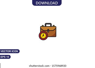 Working Hours icon in trendy flat style isolated on white background vector illustration 