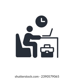 icono horas de trabajo. vector.Curso editable.Signo de estilo lineal para uso de diseño web,logotipo.Ilustración de símbolo.