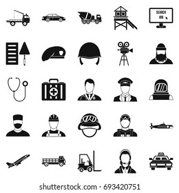 Working hours icons set. Simple set of 25 working hours vector icons for web isolated on white background