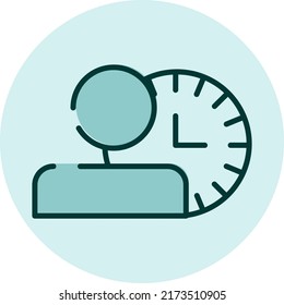 Working hours, illustration, vector on a white background.