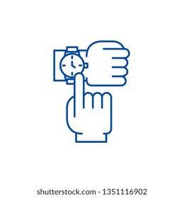 Working hours line icon concept. Working hours flat  vector symbol, sign, outline illustration.