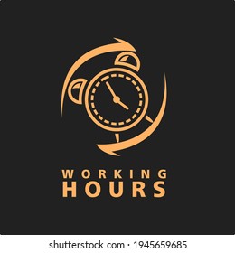 Working Hours Logo Design Vector