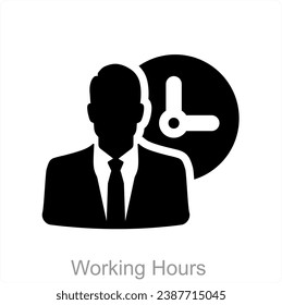 Working Hours and management icon concept