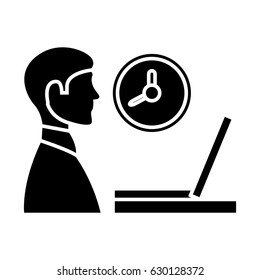 working hours on laptop icon