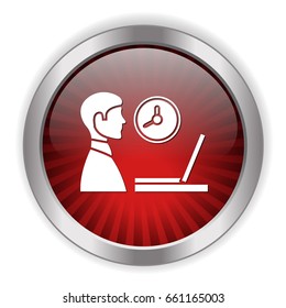 working hours on laptop icon