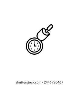 working hours outline icon and illustration