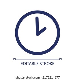 Working hours RGB color ui icon. Waiting time. Countdown and deadline. Simple line element. GUI, UX design for mobile app. Vector isolated pictogram. Editable stroke. Arial font used