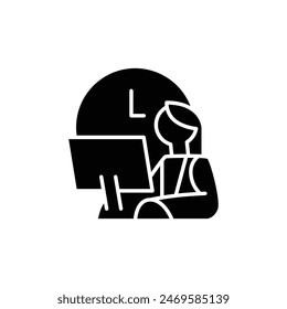 working hours solid icon vector design good for website and mobile app