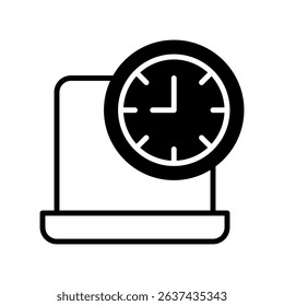 Working Hours Vector for Flexible Schedule. Remote job time management icon, productivity tracker, online clock concept.
