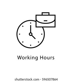 Working Hours Vector Line Icon