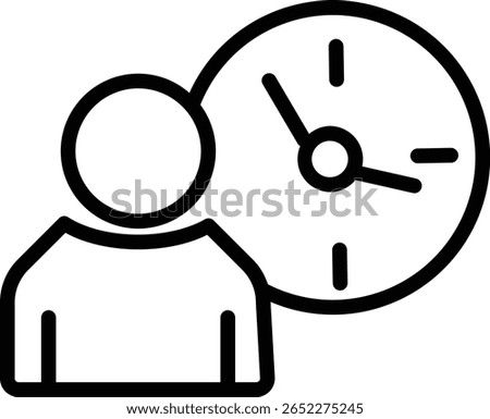 Working Hours vector line icon design