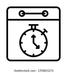Working hours While Staying at home Concept Vector Icon, Stop watch and Calendar Design, Work from Home Symbol on white background,