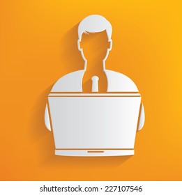 Working, human resource on yellow background,clean vector