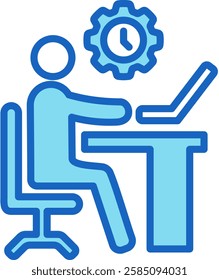 Working Icon Blue Vector Illustration