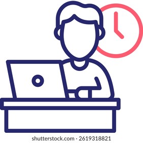 Working Icon Color Vector Illustration