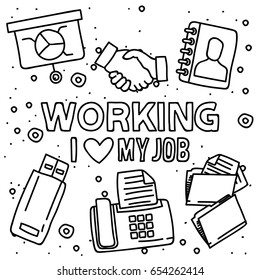Working icon in doodle style