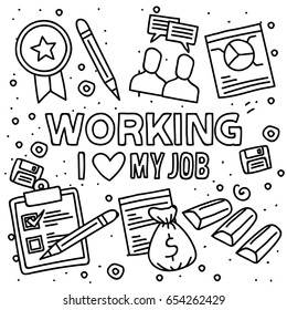 Working icon in doodle style
