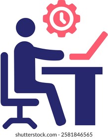 Working Icon Fill Vector Illustration