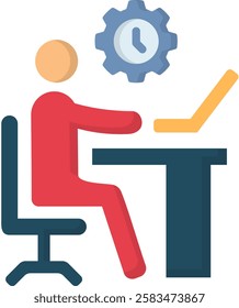Working Icon Flat Vector Illustration
