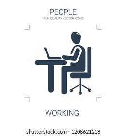 working icon. high quality filled working icon on white background. from people collection flat trendy vector working symbol. use for web and mobile