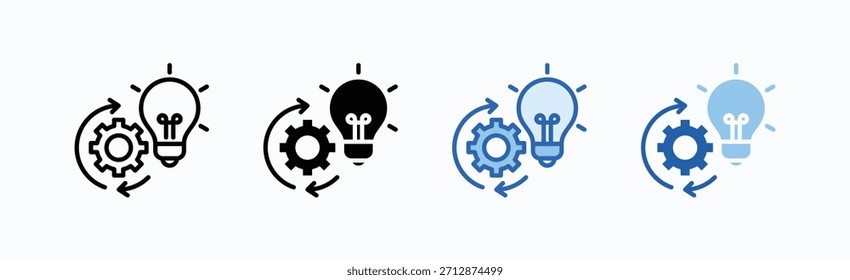 Working Icon Sheet Multiple Style Collection Isolated Vector