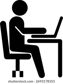 Ícone de trabalho usando o vetor de design minimalista Laptop no fundo transparente.