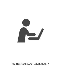 Vector de iconos de trabajo gráfico de diseño blanco y negro aislado